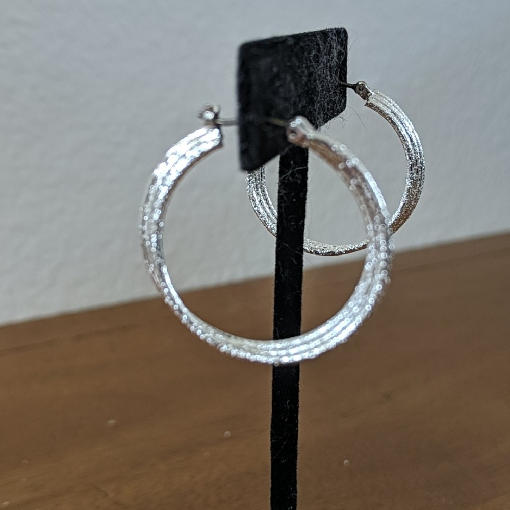 Glittery hoop earrings new in box